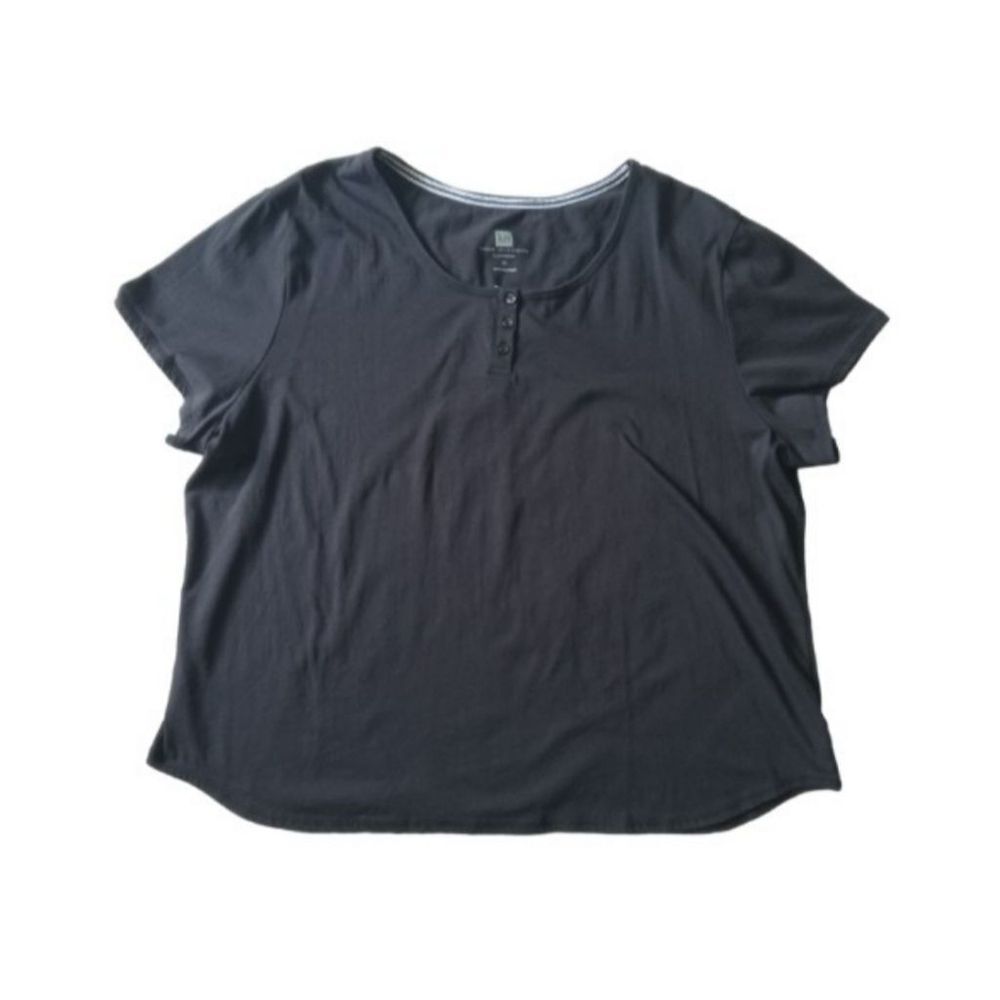 Karen Neuburger Black Scoop Neck Short Sleeve Sleepwear T-Shirt Women's Size 2X